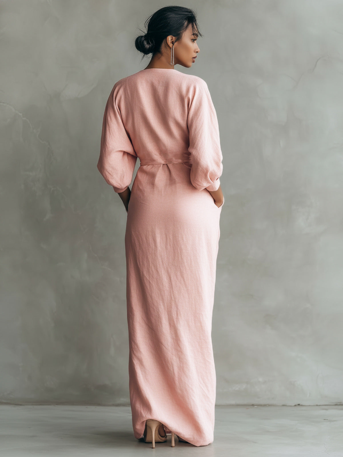 Rosa | Minimalistisk maxikjole i hørblanding