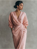 Rosa | Minimalistisk maxikjole i hørblanding