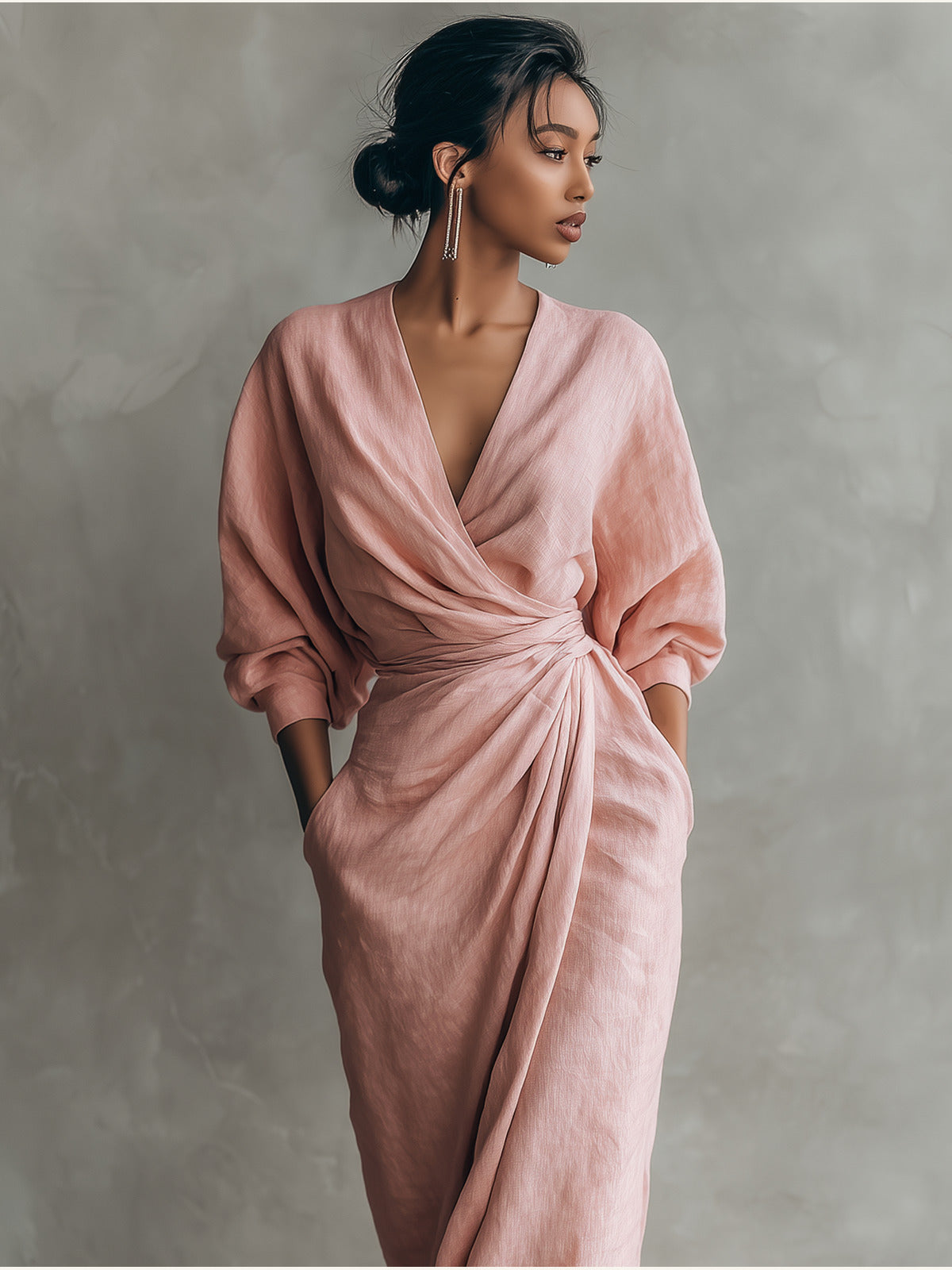 Rosa | Minimalistisk maxikjole i hørblanding