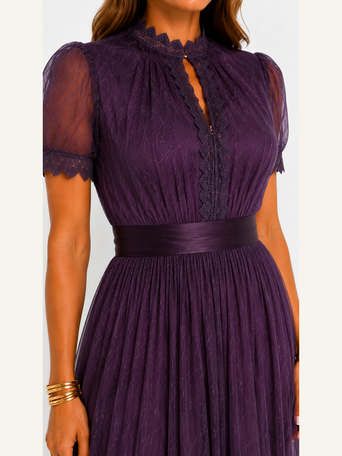 Violette | Plisseret maxikjole i tyl